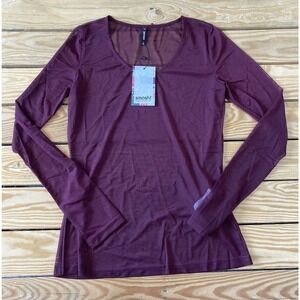 NWT Smash! Barcelona Long Sleeve Mesh Jupiter Top Small Women’s Maroon Pullover